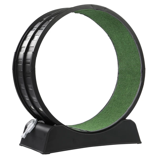80*34*86CM Black PP track connector assembly, round shape with green carpet + 1 cat teaser stick, 15kg cat treadmill view 6