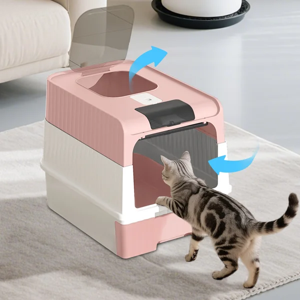 pinkMagic Cube Intelligent Cat litter Box - Free Hands, Enjoy Pure Life | Automatic Cleaning, Silent Design, Preferred for Multi Cat Families view 3