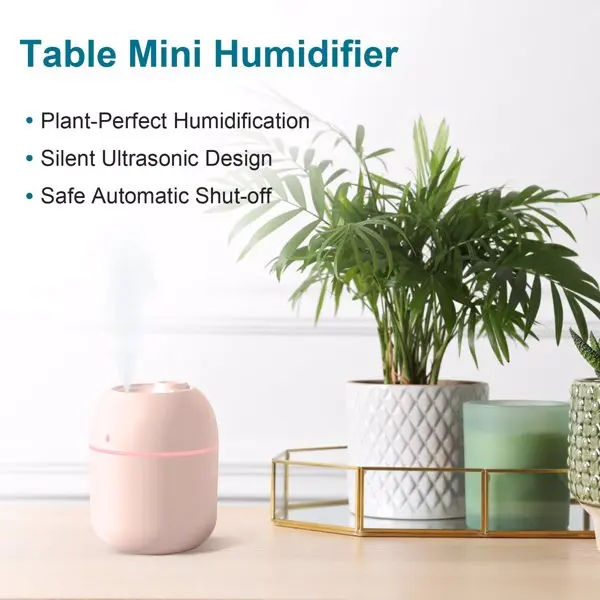 Portable Mini Humidifier, 220ml,Small Cool Mist Humidifier, USB Personal Desktop Humidifier For Bedroom Travel Office Home view 2