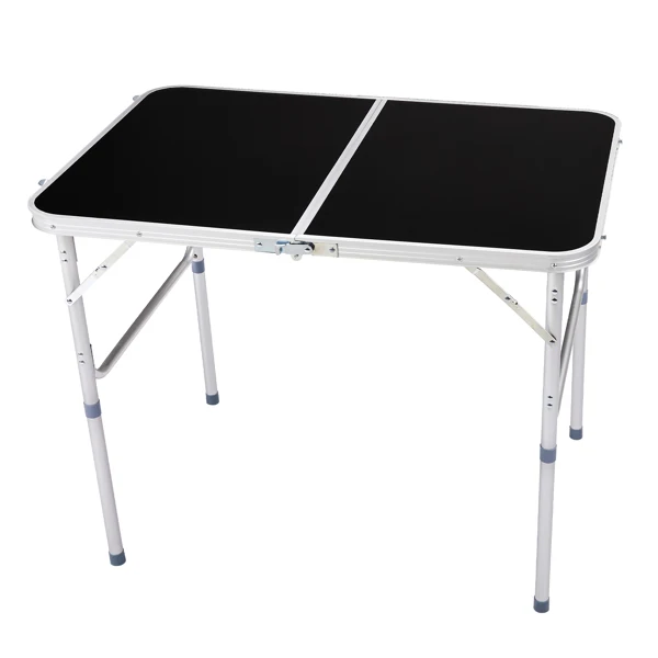 3ft Aluminum Alloy Folding Table Black view 4