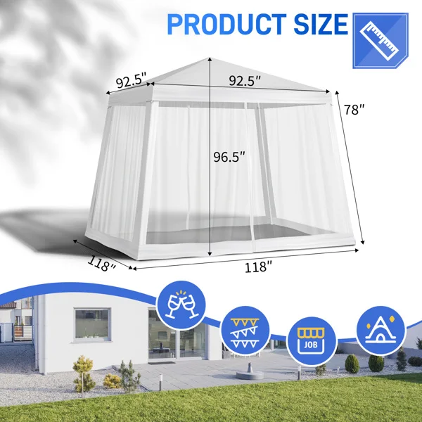 8X8FT Mesh Party Tent view 4