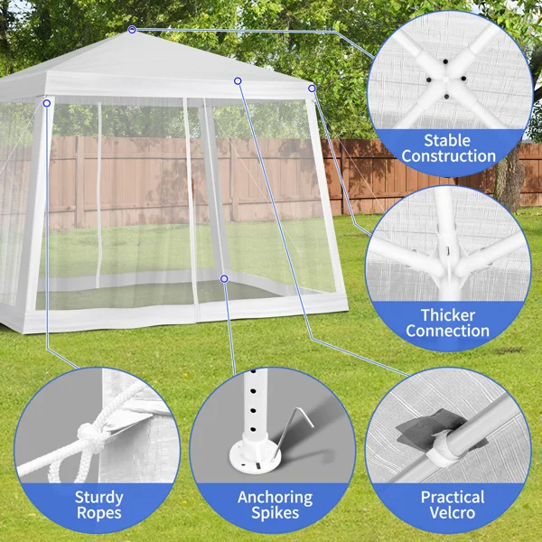 8X8FT Mesh Party Tent view 5