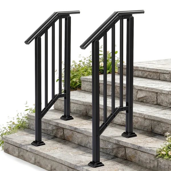 Handrails for Outdoor Steps Fits 1 to 2 Steps view 5