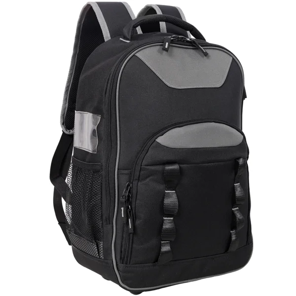 Oxford Cloth Multifunctional Tool Backpack, Heavy-Duty Tool Bag with Multiple Pockets for Electricians and Technicians view 2