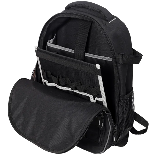 Oxford Cloth Multifunctional Tool Backpack, Heavy-Duty Tool Bag with Multiple Pockets for Electricians and Technicians view 5