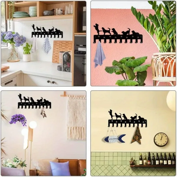 CIFbuy Dog-Themed Metal Key Holder & Animal-Inspired Wall Hook - Space-Saving Home Storage Solution for Hats, Coats & Accessories(TikTok/temu self-pickup orders)