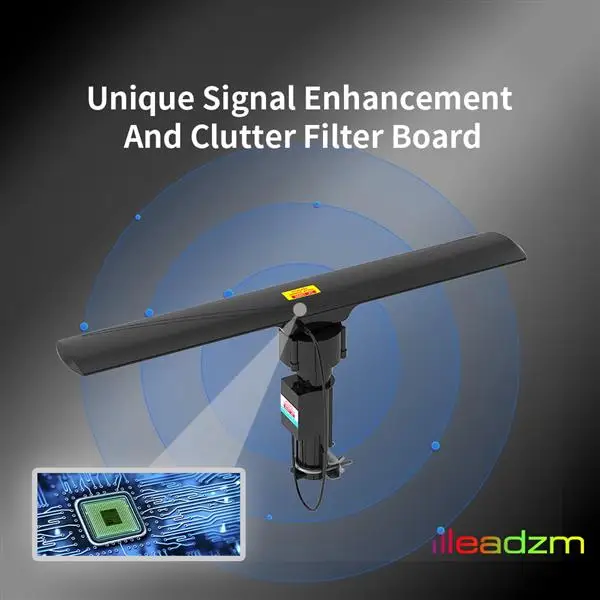 10000 110V 40-860MHz 20±3dB 350°Rotation UV Dual-band Outdoor Antenna Black view 3