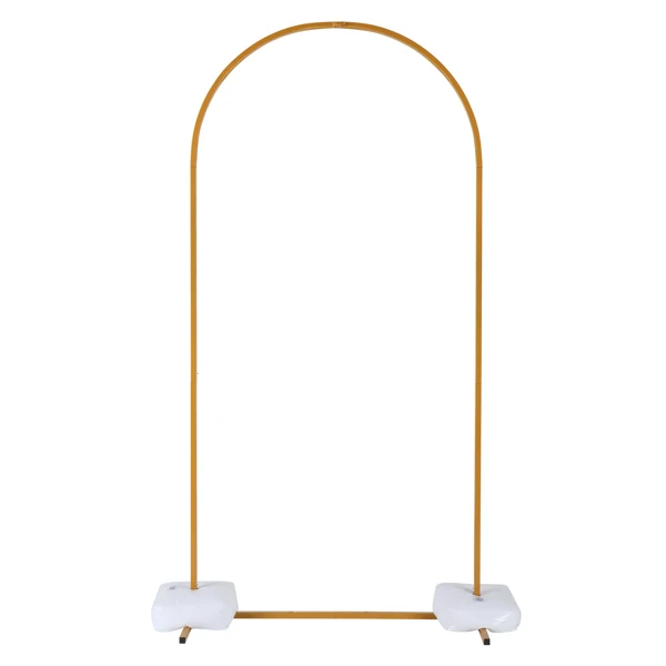 100*200cm For Wedding, Iron, Arc Roof, Door Frame Shape, Water Bag With Floor Nails, Iron Arch, Golden Yellow view 5