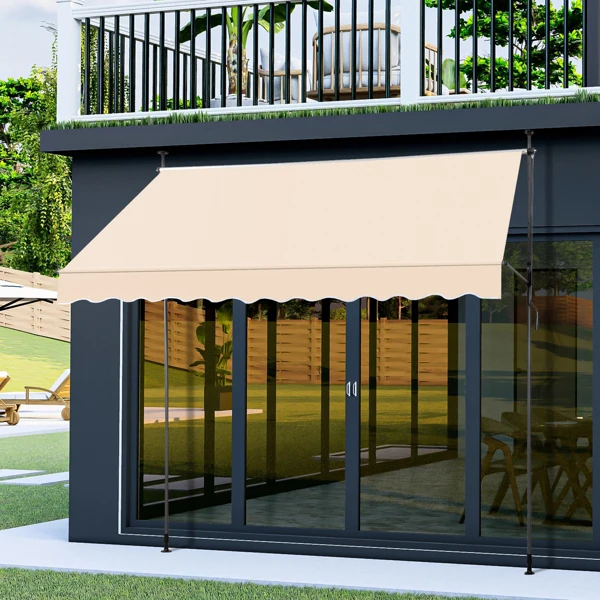 118.1"D x 47.2"W x(78.7 -118.1)"H Retractable Awning Khaki view 6