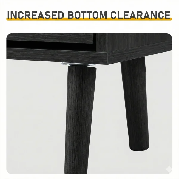 Rattan shoe cabinet with 2 drawers and 4 flip-tops, made of particleboard, 105*24*110cm, black view 6