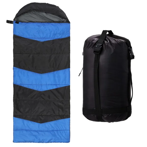 Rectangular Heated Sleeping Bag, Lightweight Sleeping Bag with Multi USB Powered Heating Pads, Waterproof Compact Envelope Sleeping Bag for Backpacking Hiking, Blue view 5