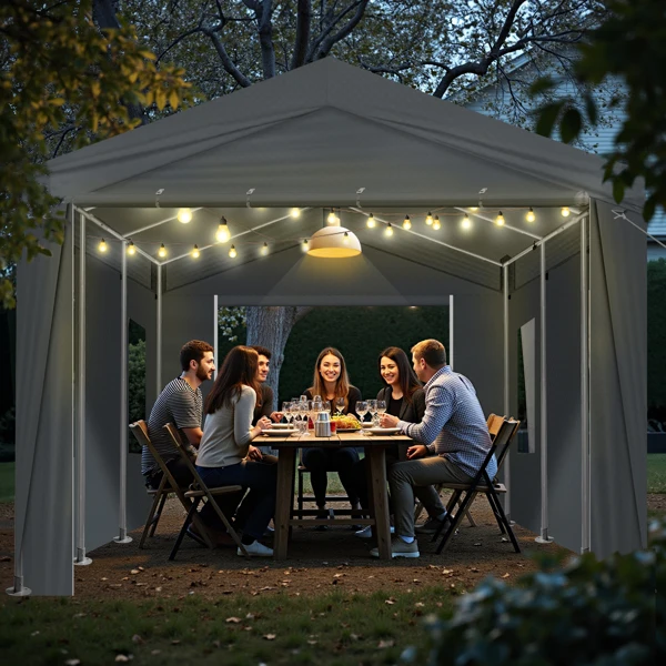 12x20 ft Carport Car Port Canopy Grey view 5