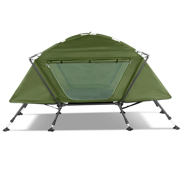 Collapsible camping tent with an integrated cot view 5