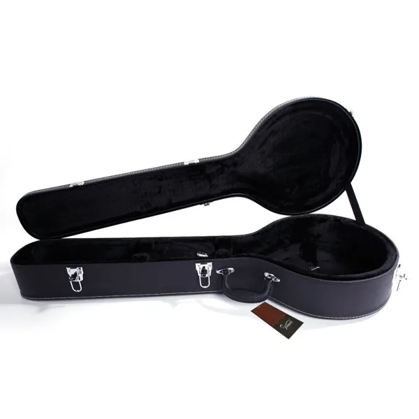 5-String 6-String Microgroove Pattern Leather Wood Banjos Case Black view 3