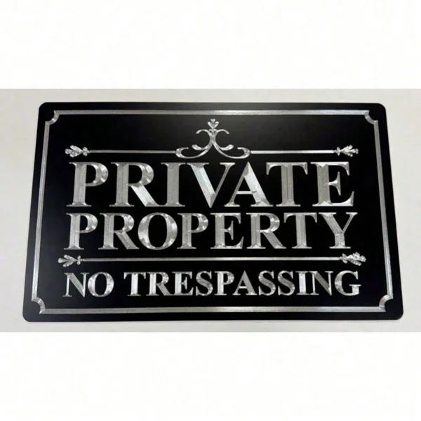CIFbuy Private Property No Trespassing Sign Reflective Metal Weatherproof Outdoor Warning Sign 12x8 Inch (TikTok, temu pick-up service) view 4