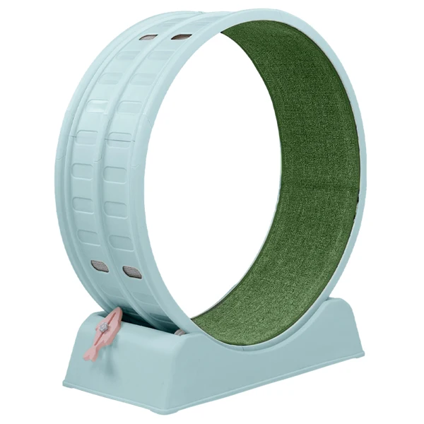 80*34*86CM Light blue PP track connector assembly, circular design with green carpet + 1 cat teaser stick, 15kg cat treadmill view 5