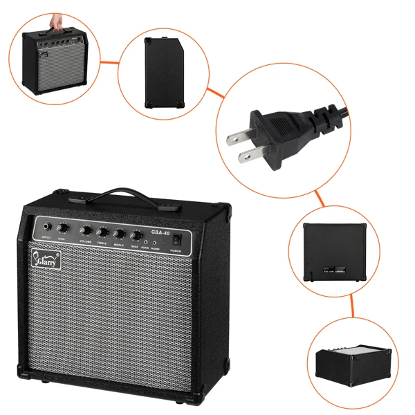 [Do Not Sell on Amazon] 40W GBA-40 Electric Bass Amplifier Black view 2