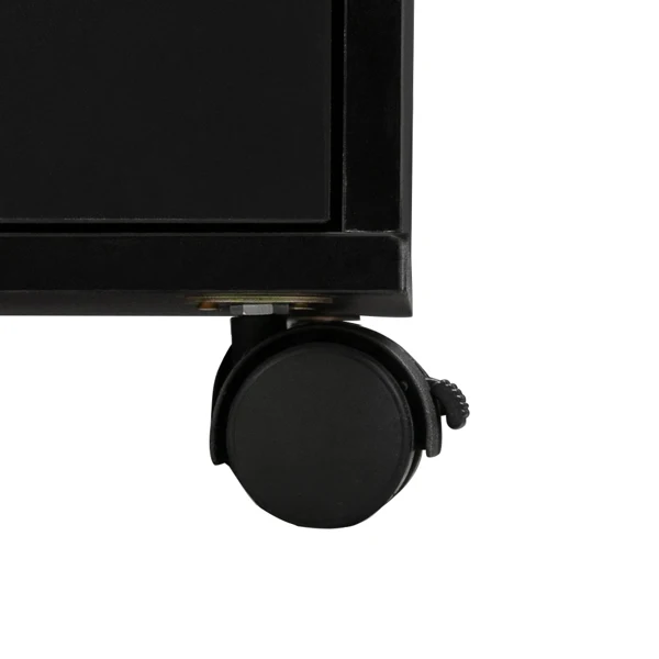 Double Edged Manicure Nail Table with Drawer Black view 3