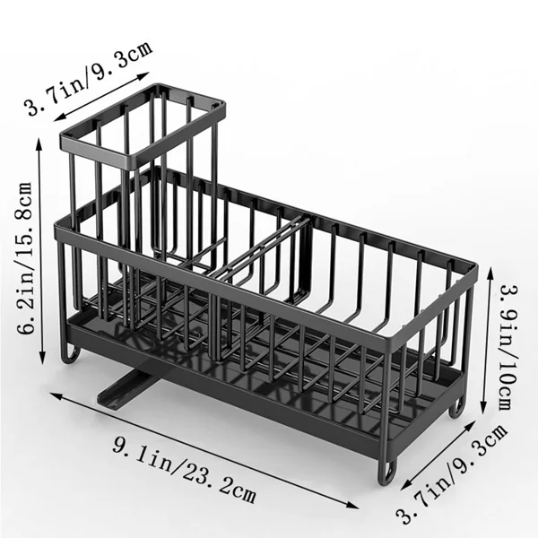 Kitchen Sink Rack Sponge Holder Soap Dish Drain Storage Organizer Brush Holder (US Logistics only For USPS.TK/TMEU only For self-pickup) view 2