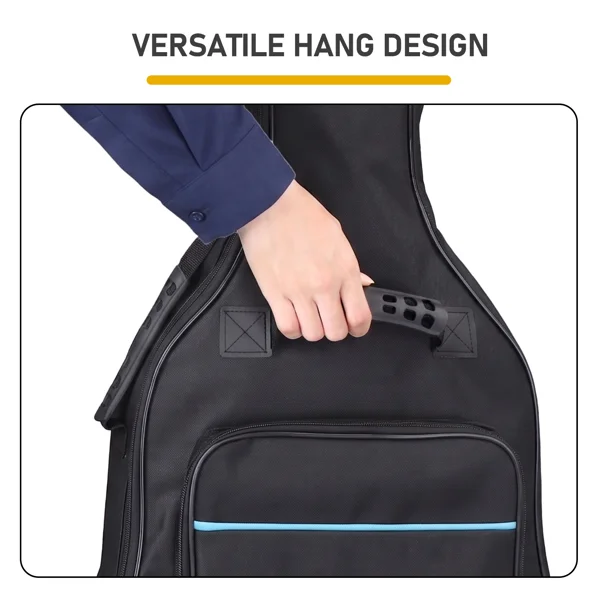 41 Inch 600D Oxford Cloth Acoustic Guitar Bag Black With Blue Line view 5