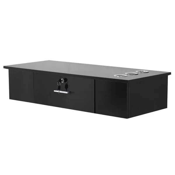 Classic Salon Wall Mount Styling Station Beauty Salon Spa Locking Cabinet Black view 2