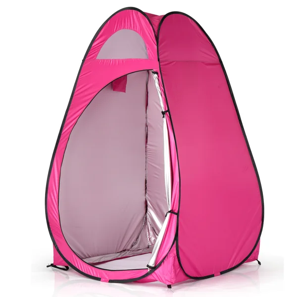 Portable Outdoor Pop-up Toilet Dressing Fitting Room Privacy Shelter Tent Pink view 2