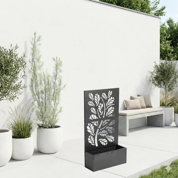 Metal Garden Bed with Trellis, 43 Inch Height Metal Planter Box with Trellis, Garden Box for Climbing Plants Vegetable, Metal Garden Bed with Drainage Holes view 5