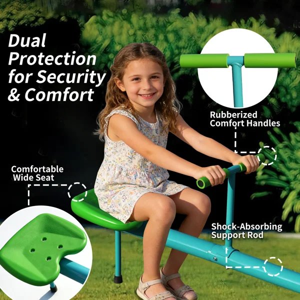 Seesaw,Swiveling 360 Degrees Toddlers Sit and Spin Teeter Totter, Kids Outdoor Play Equipment for Backyard Playground view 3