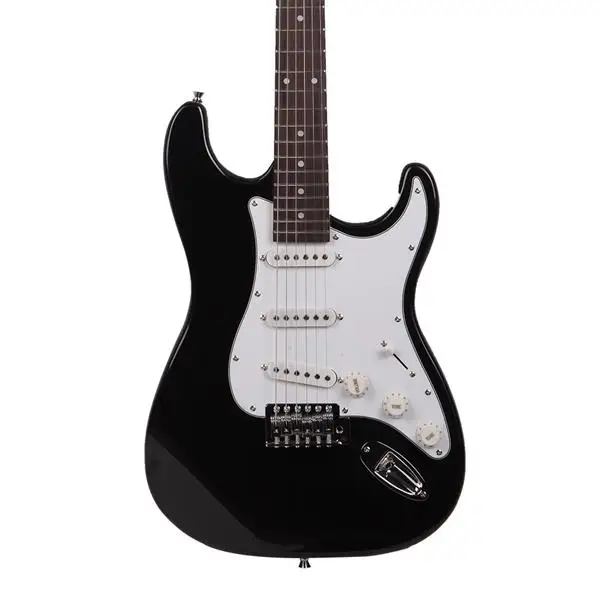 Rosewood Fingerboard Electric Guitar Black w/ White view 4