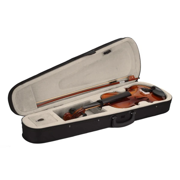 New 4/4 Acoustic Violin Case Bow Rosin Natural view 2