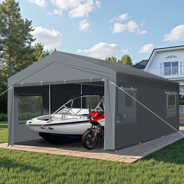 10X20FT Carport Car Port Canopy Grey view 5