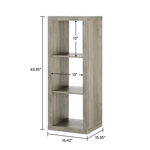 3 Cube Storage Organizer, Rustic Gray (Shipment from Walmart) view 2