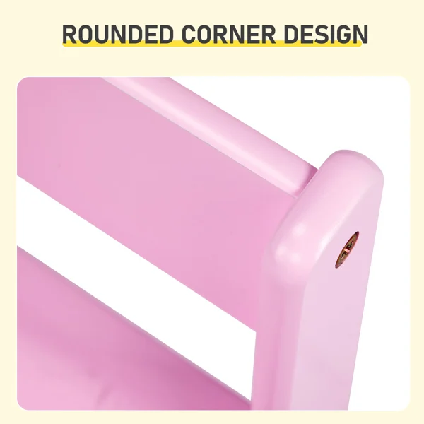 Kids Study Desk and Chair Set with Storage, Pink MDF, 60.5*41.5*50cm view 5