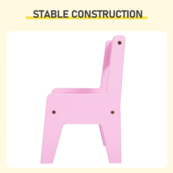 Kids Study Desk and Chair Set with Storage, Pink MDF, 60.5*41.5*50cm view 6
