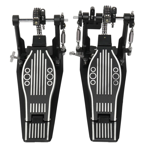 Wool Felt Hammer Double Drum Pedal Professional Double Bass Drum Pedal Black view 3