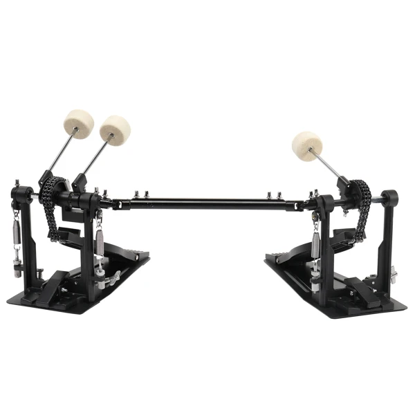 Wool Felt Hammer Double Drum Pedal Professional Double Bass Drum Pedal Black view 4